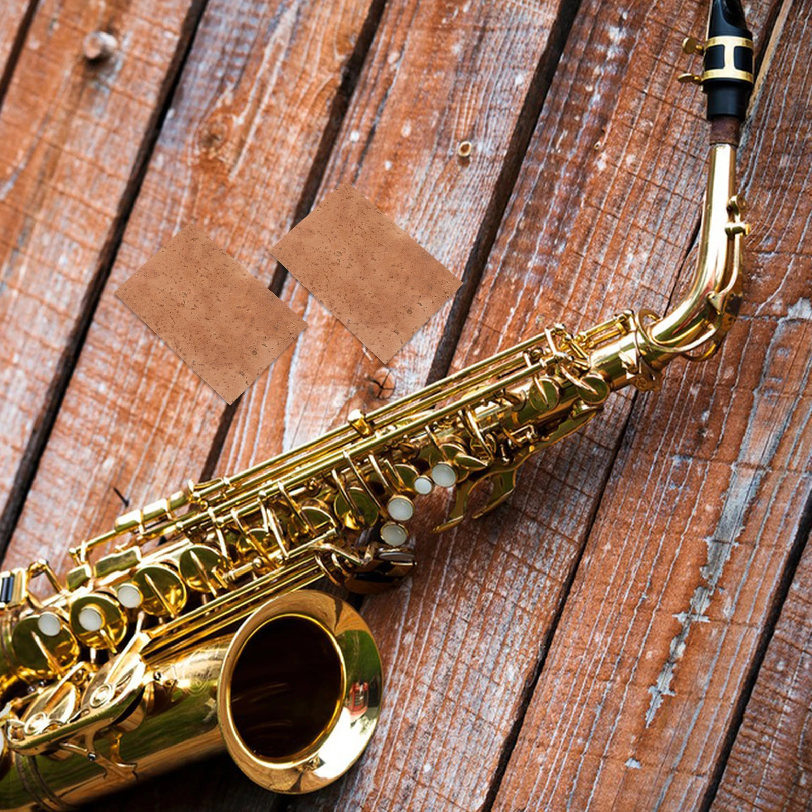 

2pcs Sax Neck Cork Sheet Universal Replacement For Alto Soprano Tenor Saxophone Durable Soft Cork Pads Noise Resistant