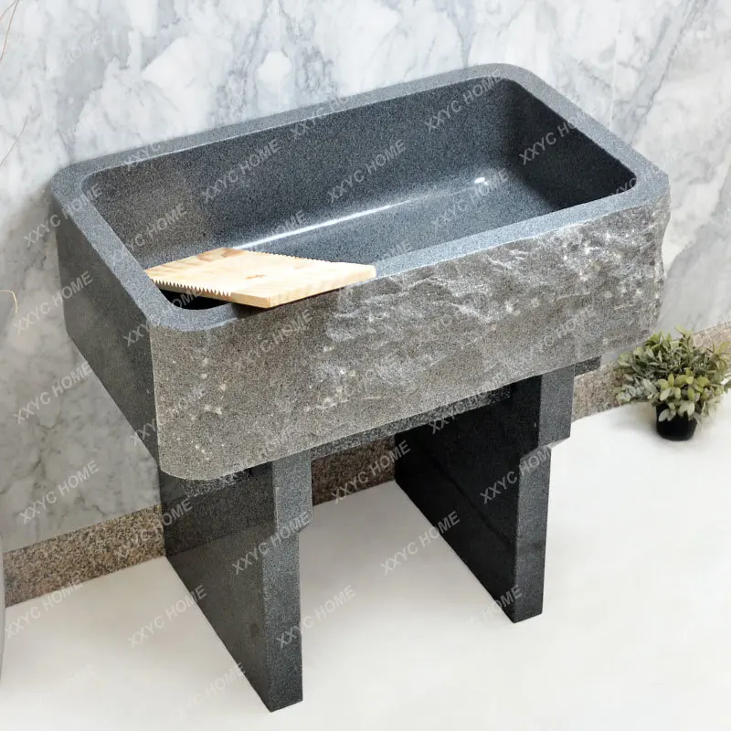 Marble Laundry Tub Balcony Home Inter-Platform Basin Integrated Wash Sink Outdoor Pool Outdoor Washboard with Wash Basin