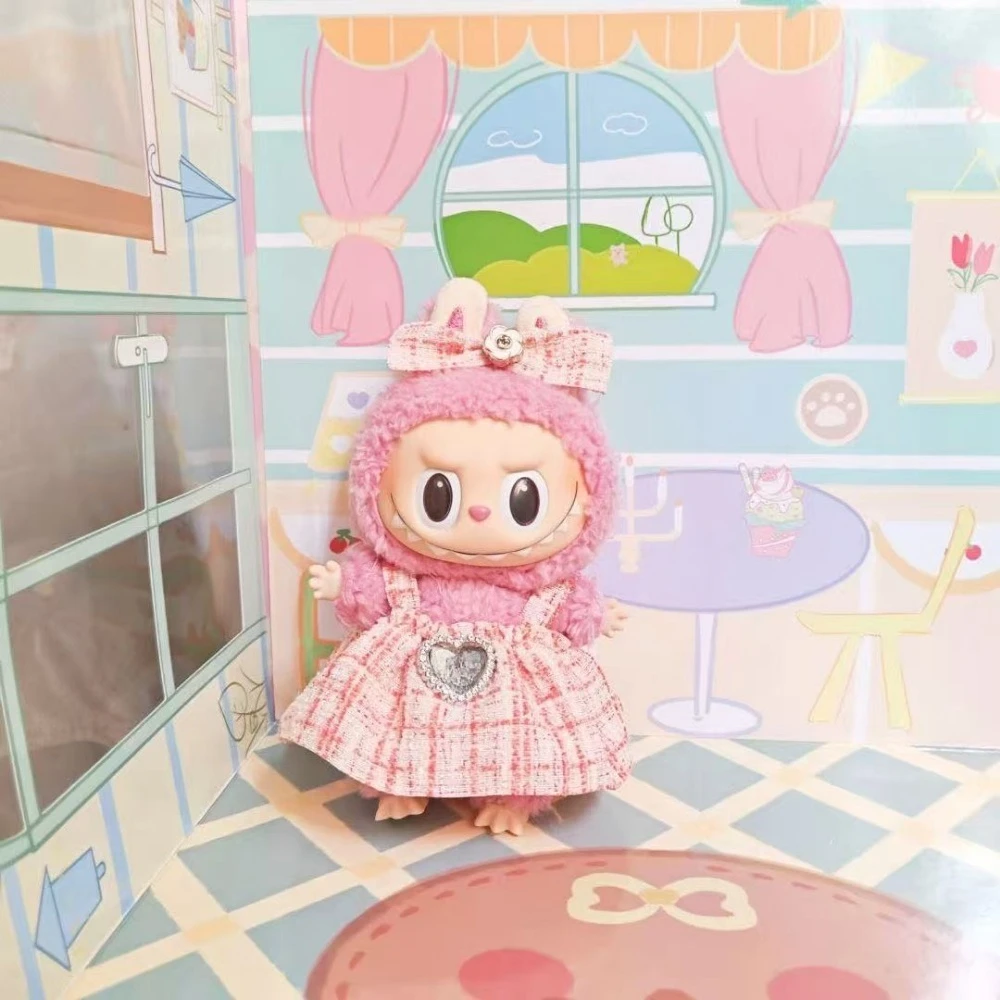 Ropa de muñeca de 17cm para Labubu, accesorios de traje de monstruo, ropa DIY, regalo para niños, dulce princesa, vestido de alta calidad V1 V2 V3