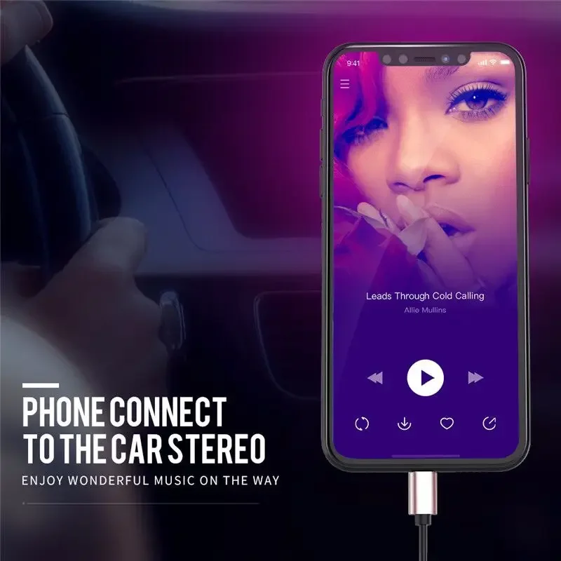 สายแปลงสัญญาณเสียง Type-C เป็นแจ็ค3.5มม. สาย AUX สำหรับหูฟังในรถยนต์ Huawei สายลำโพงสาย AUX สายอะแดปเตอร์ USB C