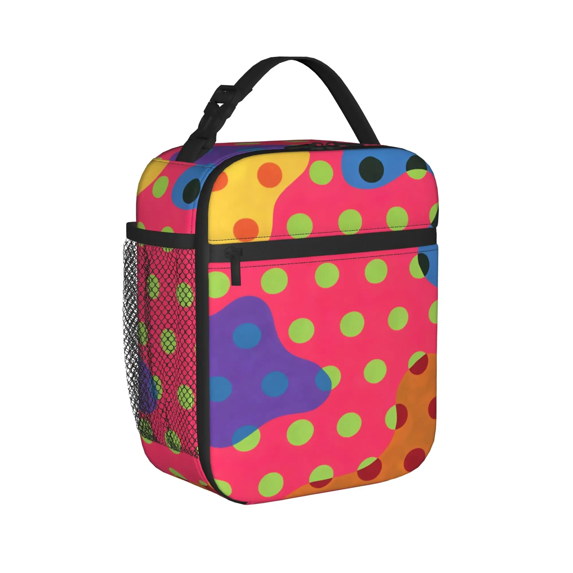 Yayoi Kusama Lunch Bag  Portable Lunch Box Women Office Print Cooler Bag Retro Oxford Tote Food Bags
