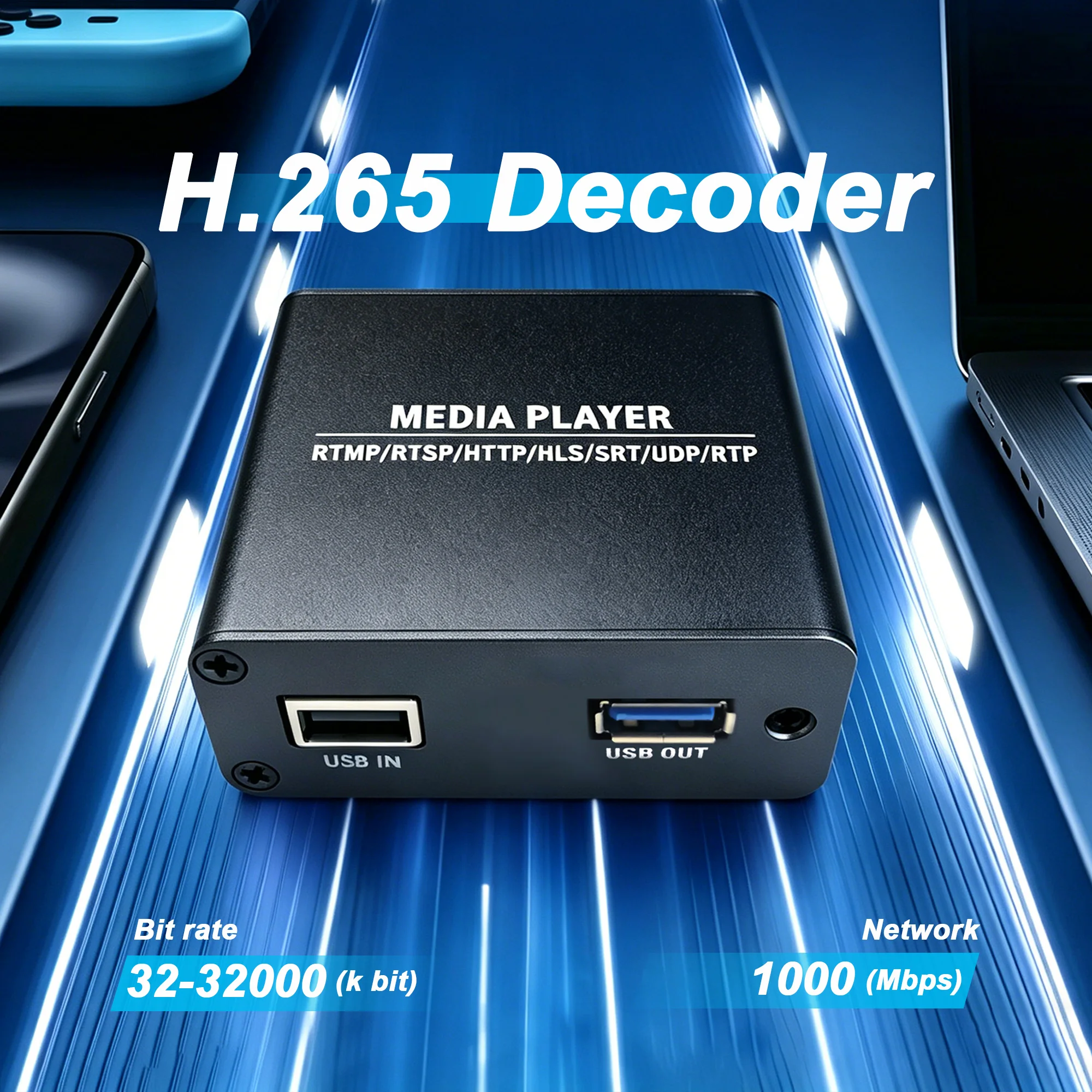 

4K 30FPS Network Camera Video Decoder H.265/H.264 Compatible USB Decoder For Live Streaming