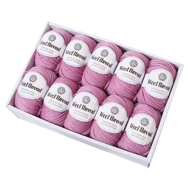 10PCS 50G worsted imported Australian wool thread 4 strands medium and rough hand-woven non-pilling wool blended wool
