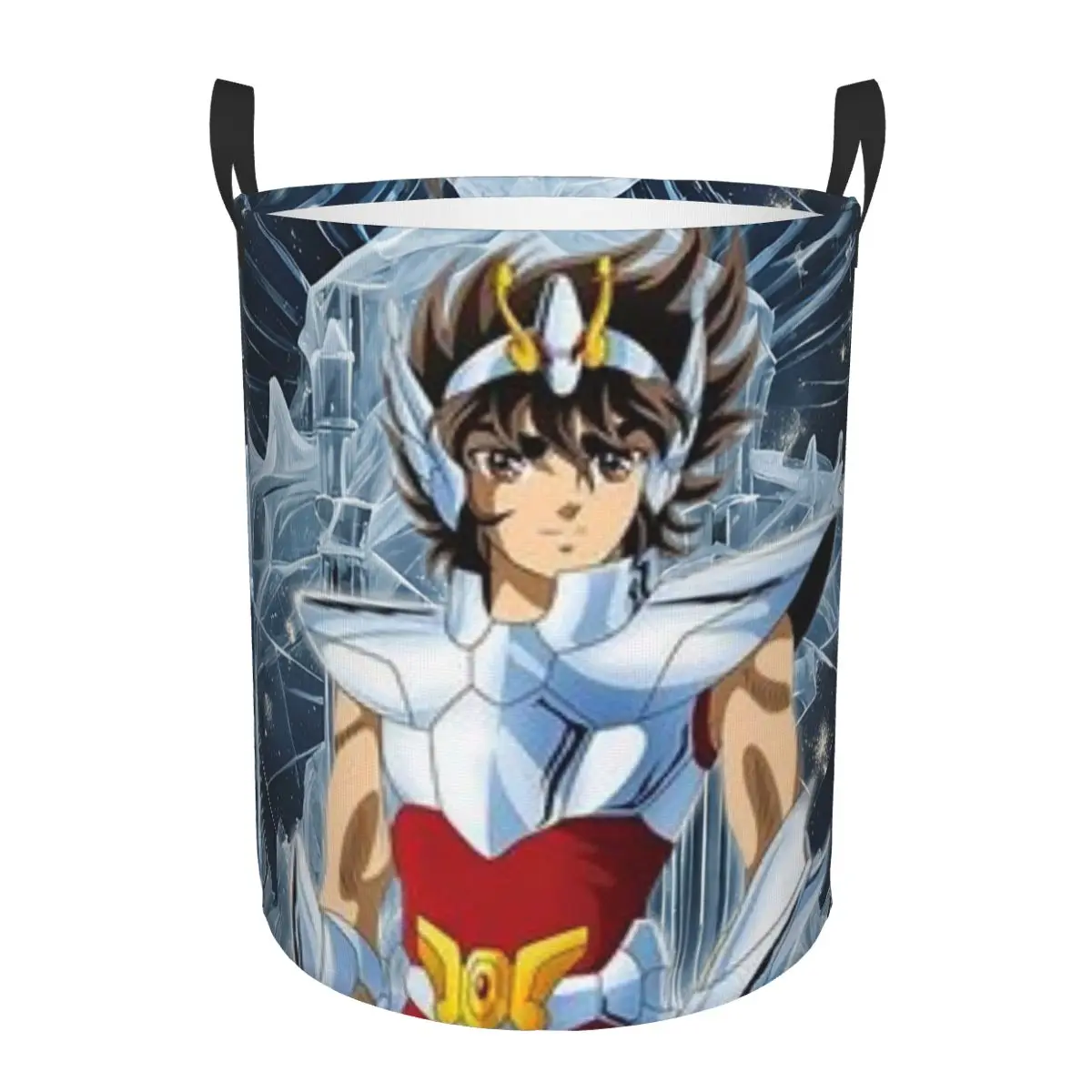 Anime Knights Of The Zodiac Seiya Dirty Laundry Baskets Foldable Large Waterproof Clothes Storage Basket For Home Kids