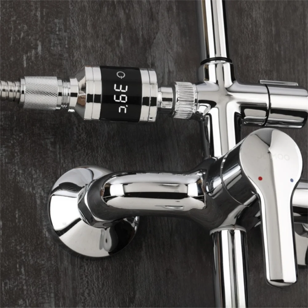 LED Digital Display Faucet Water Temperature Gauge Precision Waterproof Shower Thermometer Self-Powered Real-Time