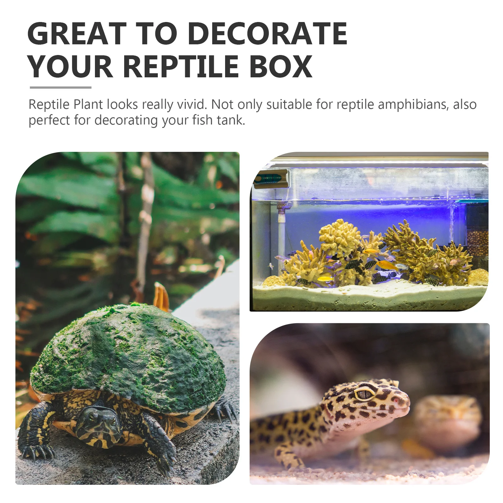 

Clear Texture Reptile Tank Plant Artificial Resin Ornament Simulation Plant Decor Fish Tank Decoration Reptile Plants