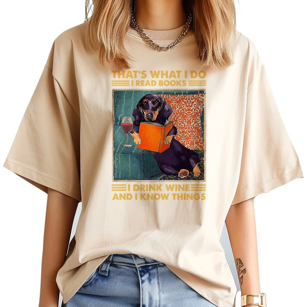 Dachshund t-shirts women funny harajuku top female 2000s clothing