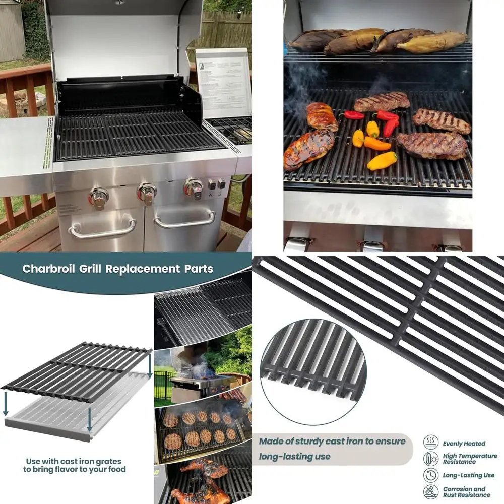 

17 Replacement Emitter Plate & Grill Grate for Charbroil TRU Infrared 3-Burner Grills, Compatible with Parts 463242516, 46324251