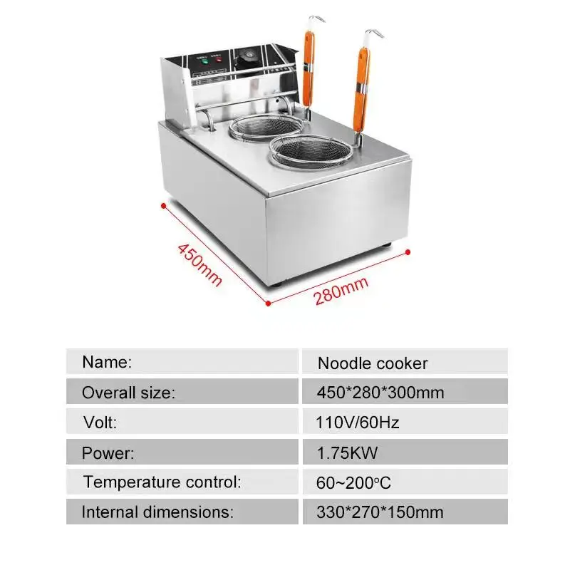 Restaurant Electric Noodle Cooker/Noodle Boiler/Pasta Boiler commercial use  counter table top electric noodle pasta cooker