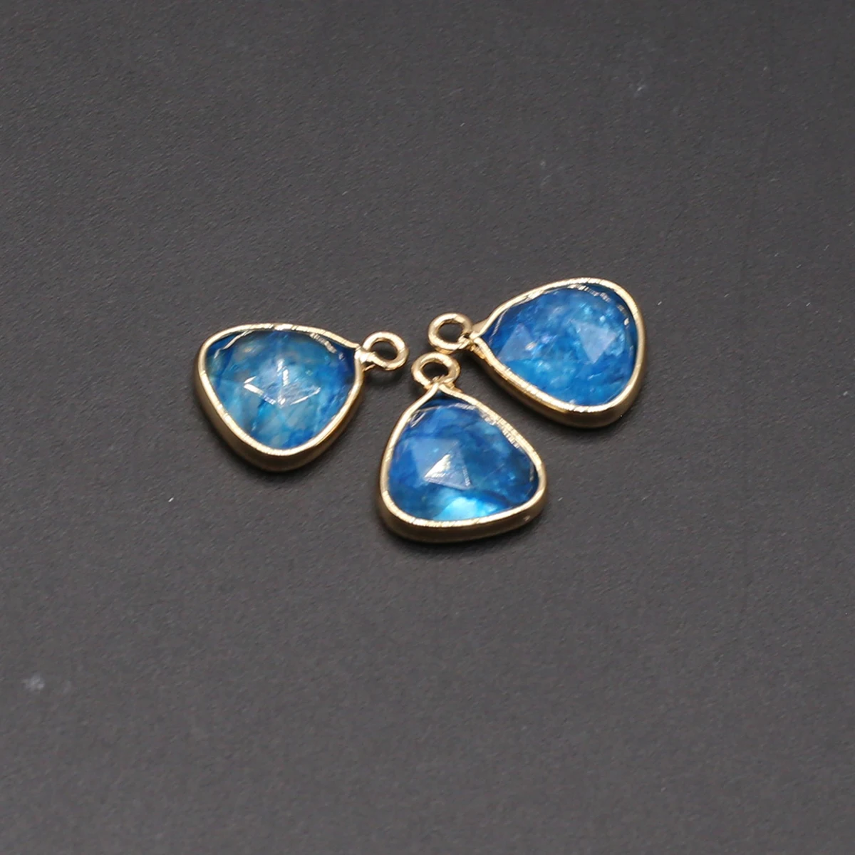 

3 PCS Triangular Shape Small Pendant Cut Natural Semi Precious Stone Amethyst Opal Reiki Healing Jewelry Making DIY Accessories