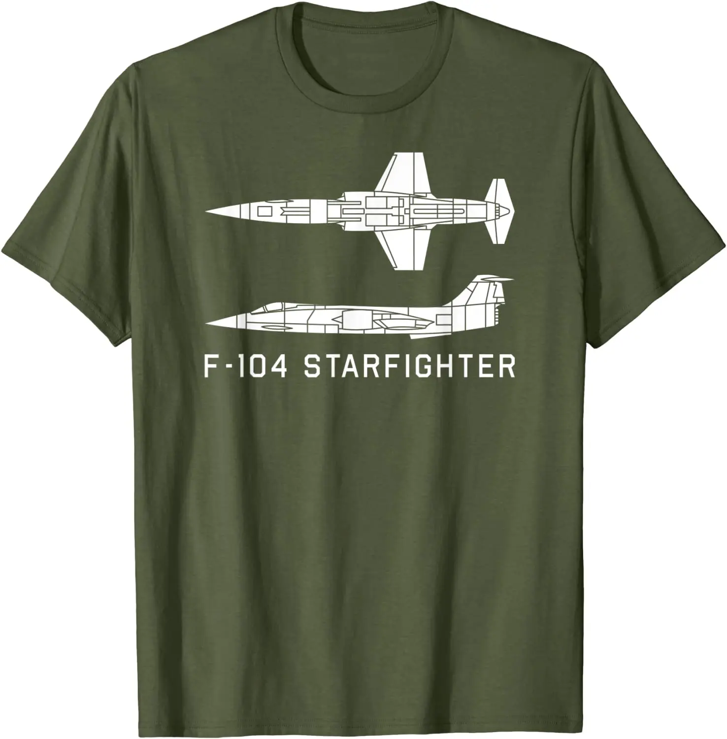 F-104 Starfighter Jet Plane Silhouette Men T-Shirt Short Sleeve Casual 100% Cotton O-Neck Summer Shirts