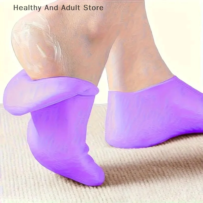1 زوج سيليكون ترطيب القدم الجوارب ل الجافة متصدع قدم العناية بالقدم الجوارب سبا باديكير الجوارب تدليك ترطيب هلام الجوارب