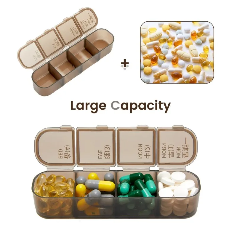 Portable 21/28 Grids Weekly Pill Box Medicine Dispenser Tablet Organizer Storage Boxes 7 Days Compartment Pills Case Container - view 3