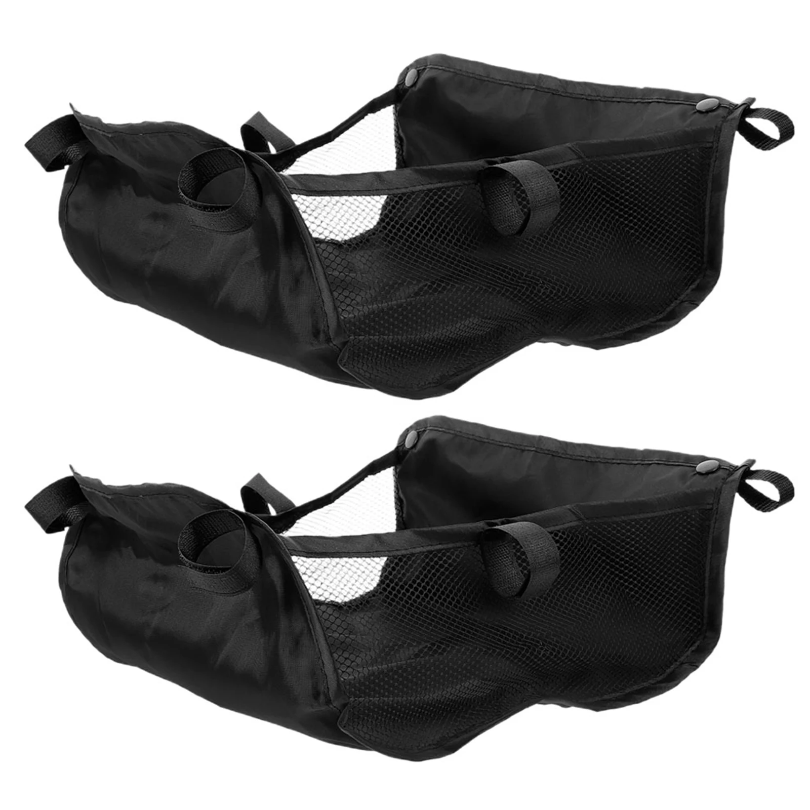 

2pcs Stroller Bottom Organizer Bag Large Capacity Wear-Resistant Oxford Cloth Easy Install For Baby Stroller Storage Universal