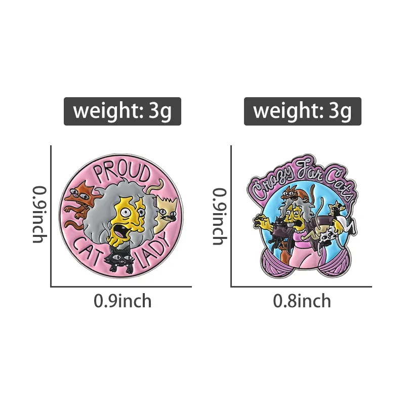 Cartoon Anime Characters Enamel Pins Custom PROUD CAT LADY Brooches Lapel Badges Clothes Funny Jewelry Gift for Kids Friends