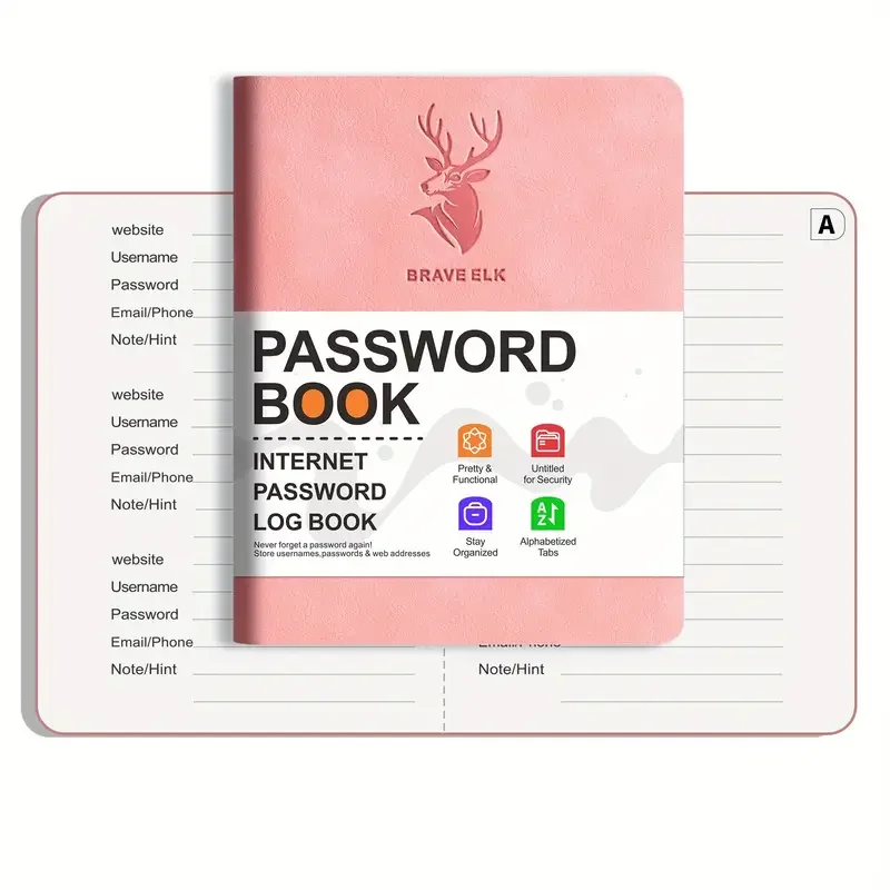 B6 Passwort-Organizer: Gebundene Alphabet-Tabs – verhindert Identitätsdiebstahl, praktische Taschenformat für Reisen im Home-Office – Detail 9