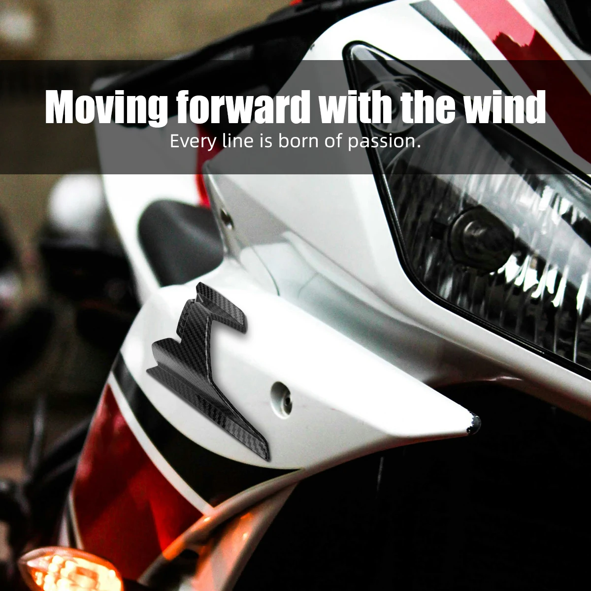 Motorcycle Carbon Fiber Black Front Fairing Winglet Aerodynamic Wing Cover Compatible For Honda ADV 160 Fairing Kits 1 Pair