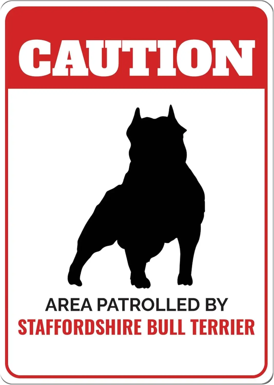 Staffordshire Bull Terrier Caution Dog Sign Stafford Mom Dog Breed Signs Stafford Gift Staffy Dog Gate Dog Sign - Dog Metal sign