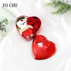 Heart Scented Bath Body Petal Rose Flower Soap Roses Bear Gift Box Valentine's Day New Year Wedding Decoration Selling Wedding