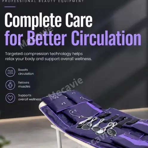 Professional Full Body Air Compression Therapy System With Ems Pads Touchscreen Control Independent Temperature Zones And Multi