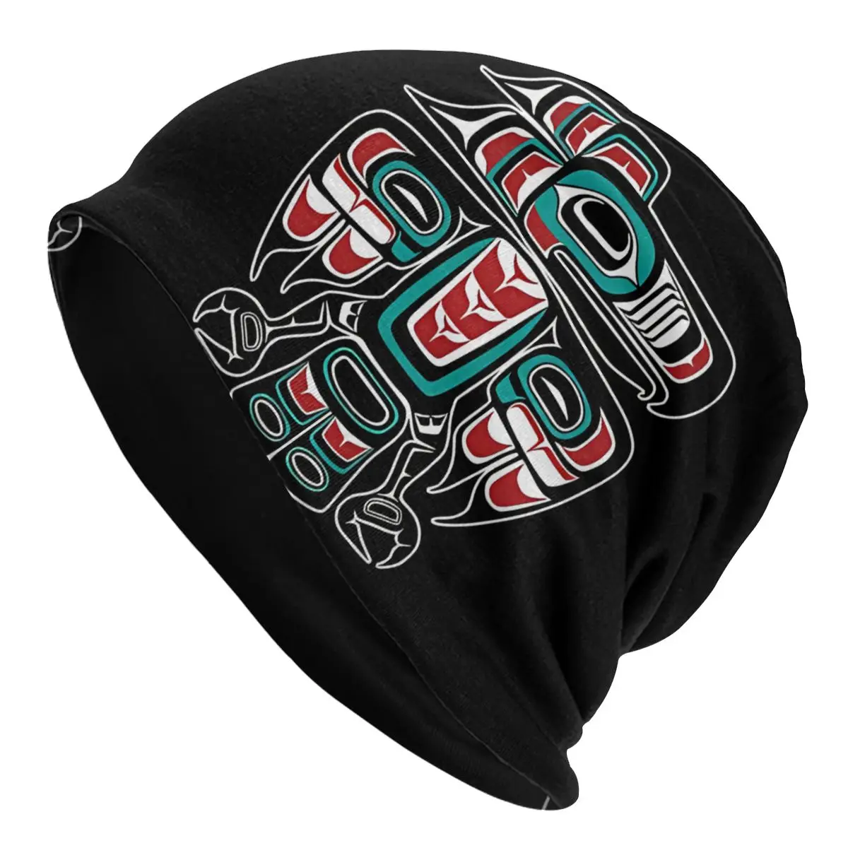 Haida Tlingit Native Raven Totem Thin Skullies Beanies Outdoor Caps For Men Women Ski Caps Bonnet Hats