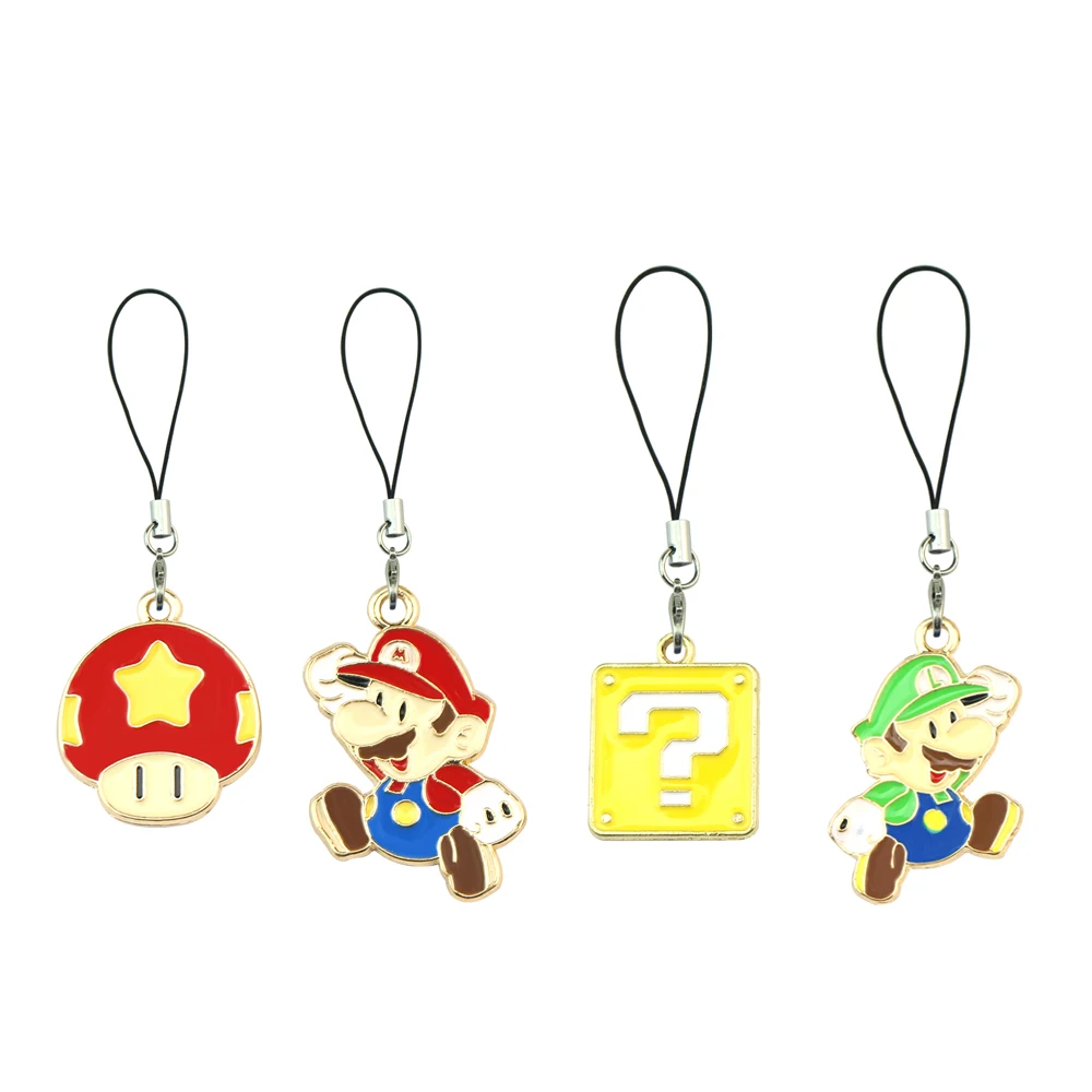 Cartoon Game Super Mario Phone Chain Toad Question Mark Block Pendant Anime  Keychain Accessories Couple Bag Decorations Gift