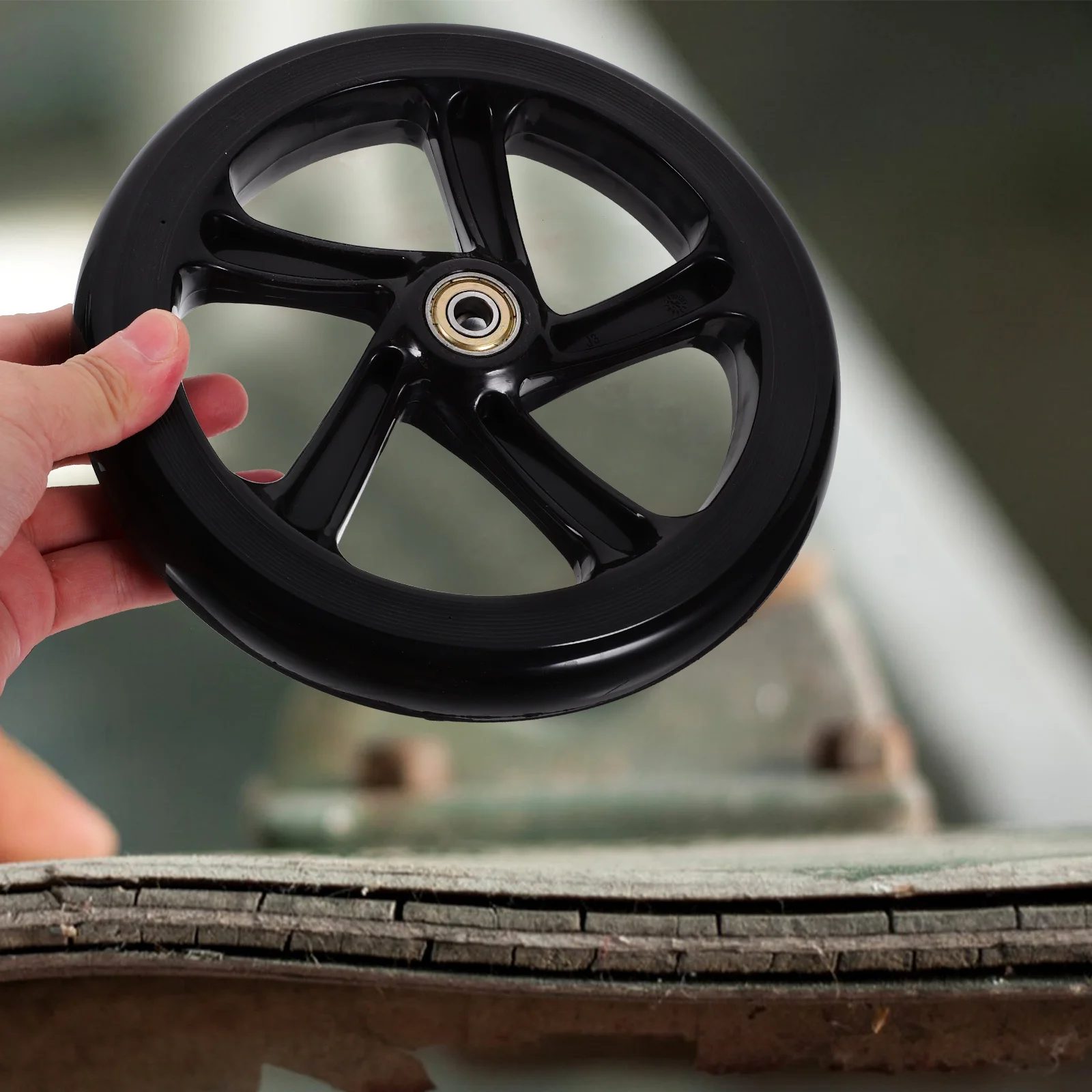 2 قطعة 175 مللي متر أسود عالي المرونة PU سكوتر سكيت كرسي متحرك عجلات لاستبدال ركلة الكهربائية حيلة الصحة