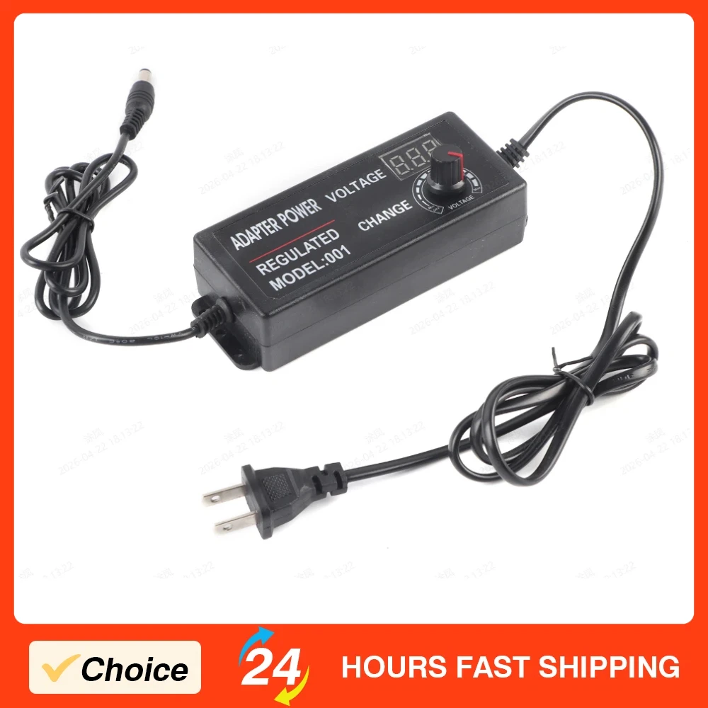 AC/DC Adjustable Power Adapter Long Service Life Multi-level Protection 9‑24V/3‑12V/4‑24V Anti Interference Power Adapter Supply