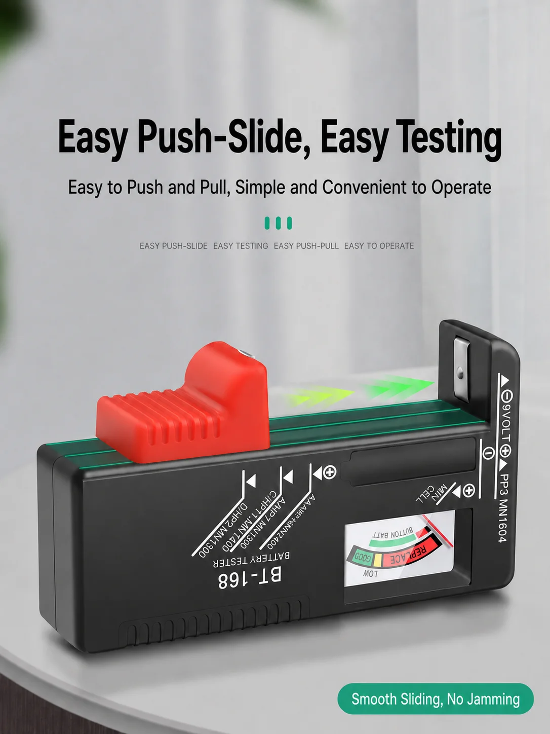 Universeller digitaler Batterietester für AA, AAA, C, D, 9V, PP3, 6F22, R03, LR14, R20 Batterien, Spannungsmesser mit LCD-Display – Detail 12