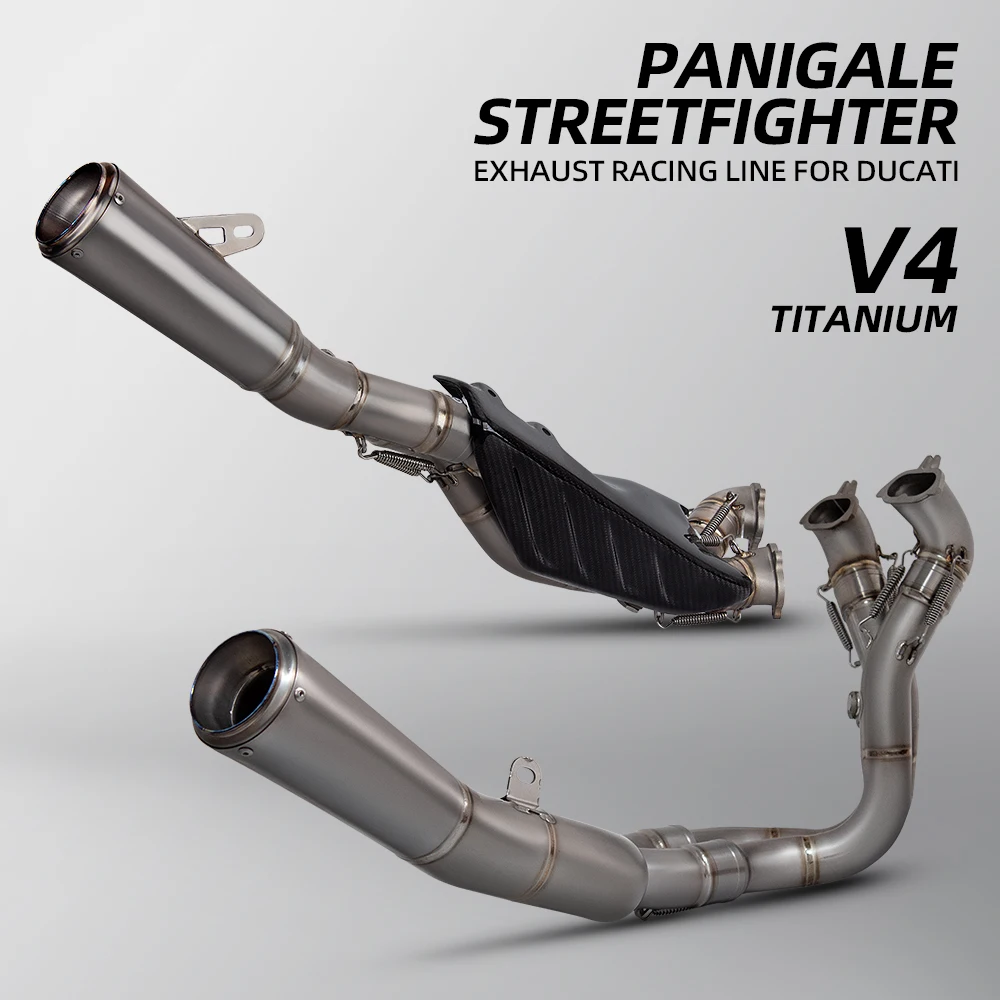 

Выхлопная система V4 для Ducati Panigale V4 V4S Streetfighter V4S V4 2018-2024: Комплект для стритбайка, гоночный коллектор, глушитель