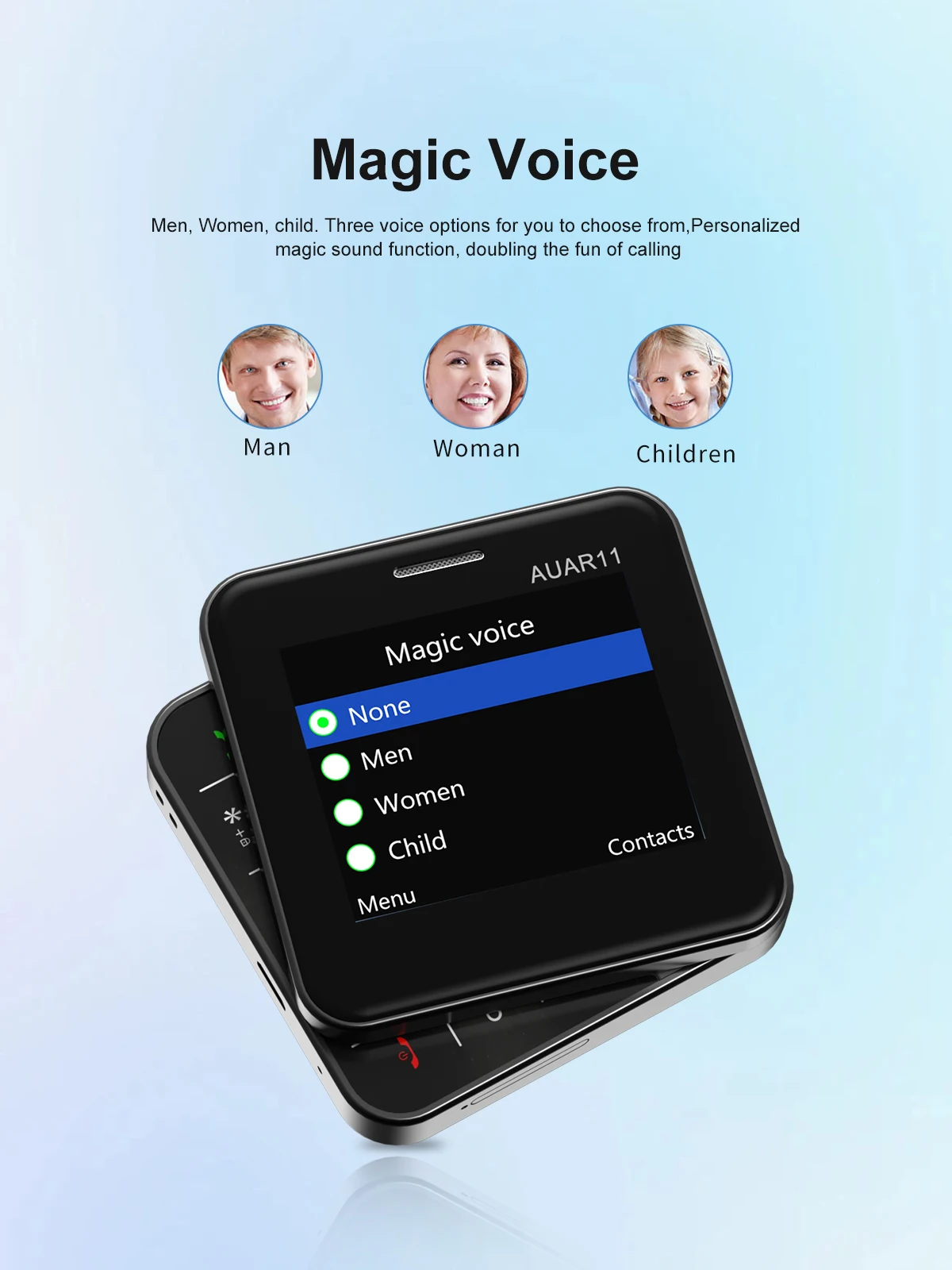 SERVO AUAR11 2.4 Inch Rotatable Screen Feature Phone Dual SIM Magic Voice Speed Dial Blacklist Flashlight FM 2G Keypad Cellphone