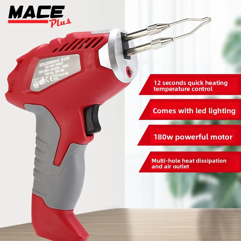 手動はんだ付けガン-180w-外部加熱手動錫供給ガン、工業用グレードの高出力電気はんだ付けガンマニュアル