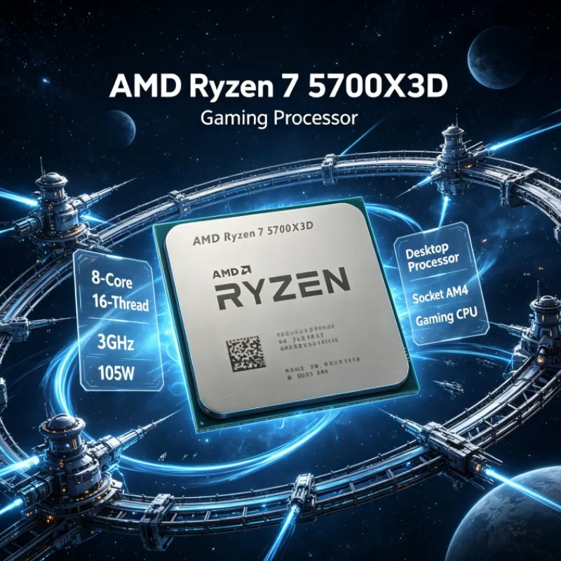 AMD Ryzen 7 5700X3D AM4 Desktop Processor 8-Core 16-Thread 3.0GHz Up to 4.1GHz 105W DDR4 CPU