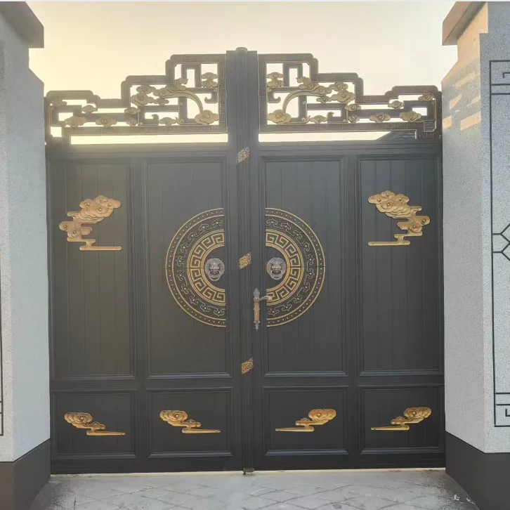 Modern Aluminum Alloy Gate Styles for Villa Courtyard Easy Installation Beautiful Main Courtyard Door PowderCustomizable