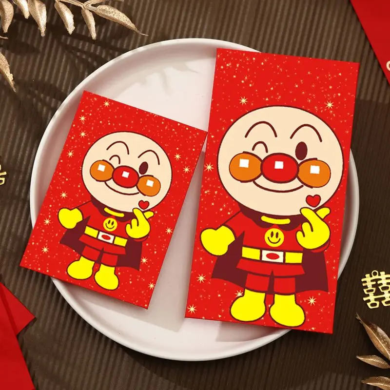 10Pcs Kawaii Anime Cartoon Anpanman Baikinman Red Envelope Bag Creative Holiday New Year's Greetings Personality Children's Gift