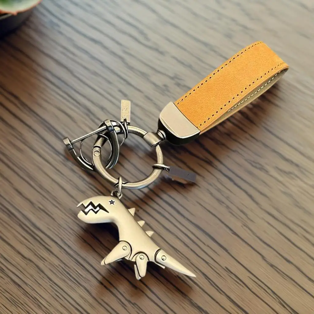 

Брелок с динозавром, крутой брелок с браслетом из цинкового сплава, кошелек с динозавром, брелок с зажимом для детей, взрослых, друзей, семейных коллекционеров