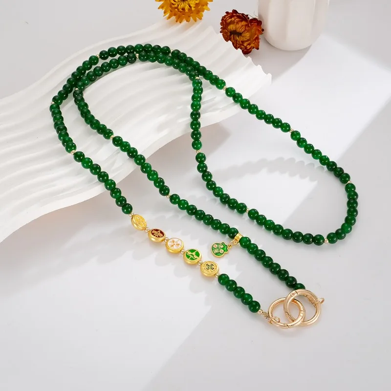 

Цепочка-брелок с монетами Пяти Императоров, может заменить шнурок для телефона с защитой от падения, с художественным винтажным шармом