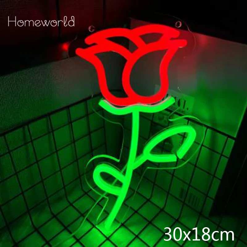 Rose Led Neon Sign  Usb Powered  Used For Bedroom  Home  Club  Flower Shop Restaurant Garden  Wedding Decor Wall Lamp