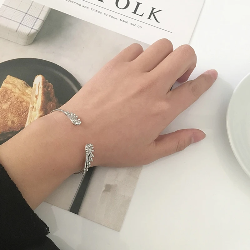 Korean Hot Angel Wings Rhinestones Bracelet Personality Alloy Open Wings Bracelet Feather Bracelets & Bangles Fashion Jewelry
