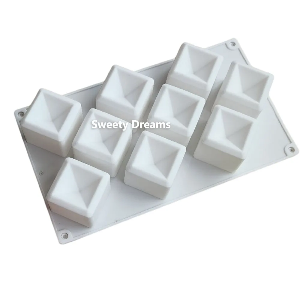 9 ثقوب سيليكون موس قالب الكعكة مكعب شكل مربع غير عصا الشوكولاته هلام الكعك قالب الآيس كريم أدوات تزيين الخبز #5