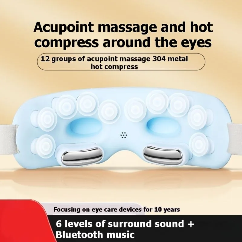 AB68 For Bluetooth Enabled Visual Eye Massager Featuring For Smart Eye Massager With Heat, Vibration, And For Music Functionalit