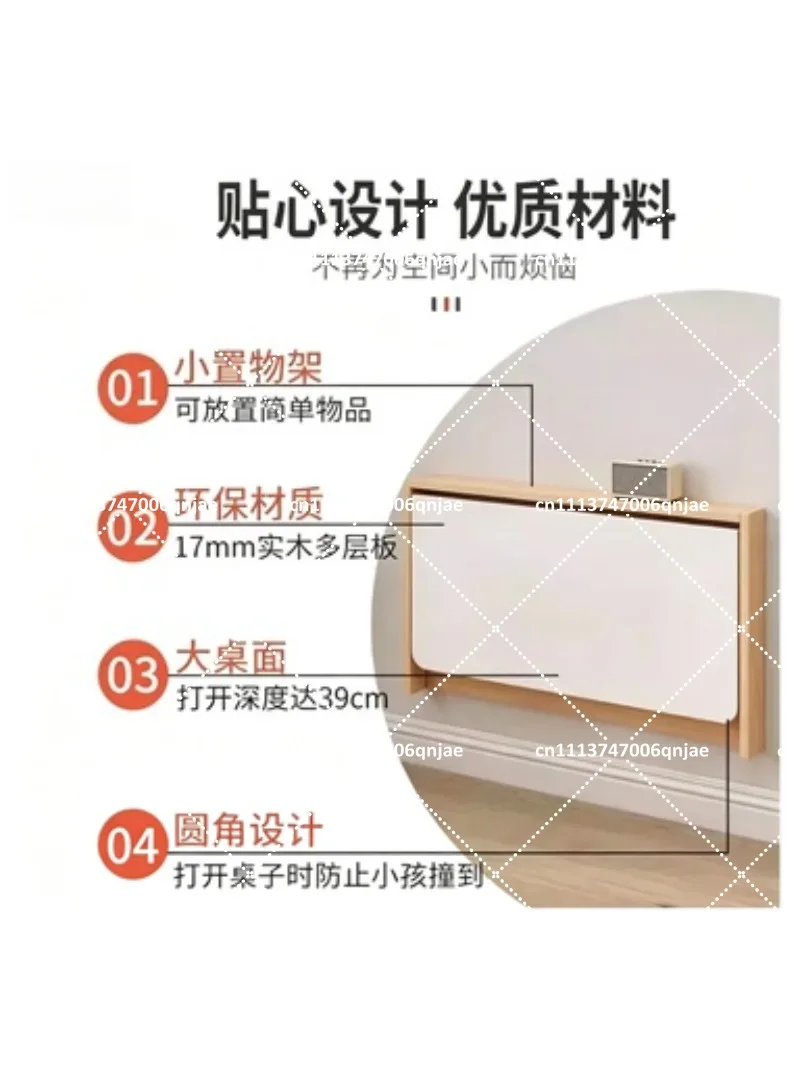 Invisible Wall-Mounted Solid Wood Folding Table – Multi-Functional Computer Desk for Small Apartments & Home Office