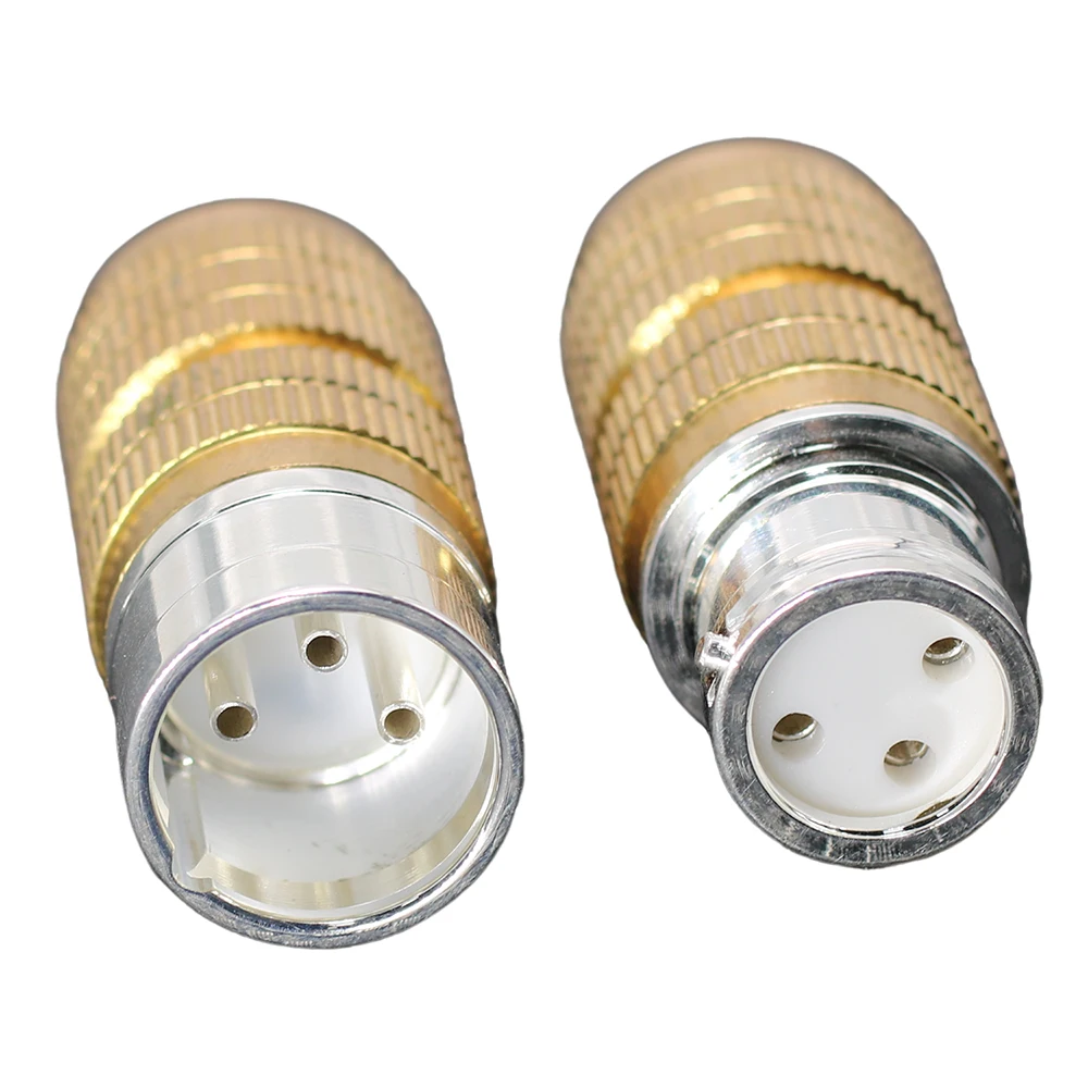 XLR 99,999 Prata Pura Sólida -190 ℃   Freeze Inter Connection Conductor Especial Latão Fibra de Carbono Shell Feminino Masculino XLR Plug