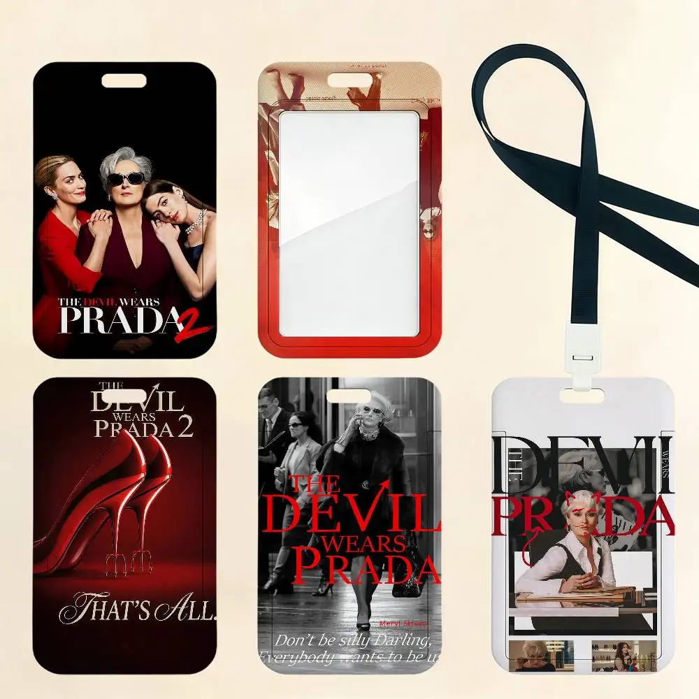 Film D-Devil Wears Prada Kartenhalter Kartenetui Bus U-Bahn Arbeitsausweis Studenten-Lanyard Halsbänder Ausweishalter Türkartenhalter