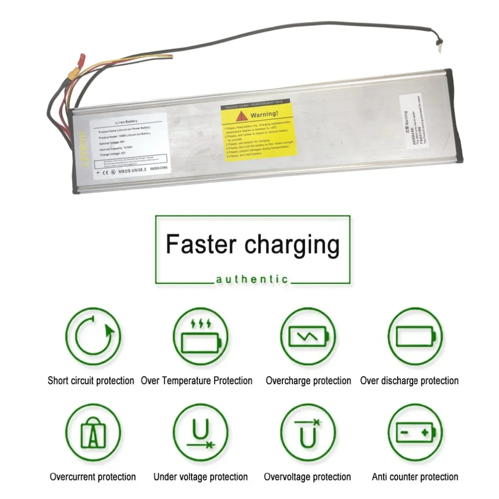 Bateria de Alta Capacidade e Alta Resistência, Bateria de Substituição Li-ion, Adequado para Xiaomi M365 Pro, 36V, 12.8Ah