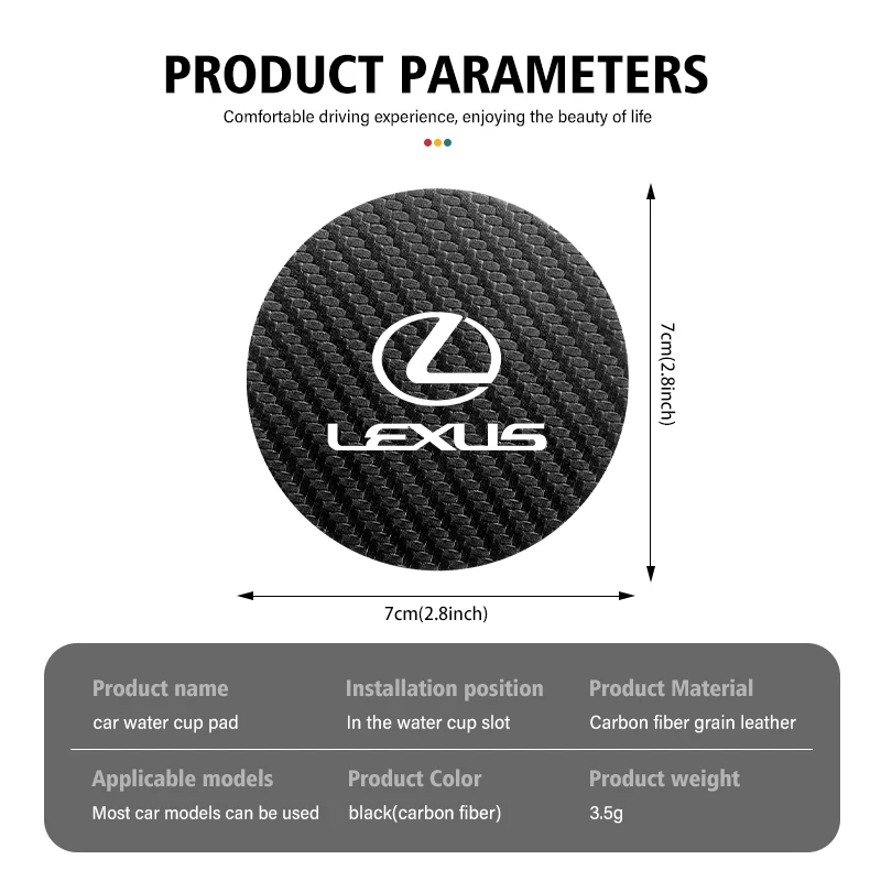 2pcs Car Cup Holder Anti Slip Insert Coaster Pads Accessories For Lexus CT200h ES250 ES300h NX300h RX350 IS250 IS200 GS300