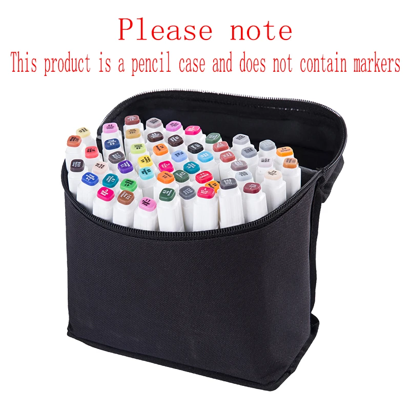 30/40/60/80/168 Pcs Markers Massive Capacity Zipper Black Folding Art Markers Zipper Canvas Storage Pencil Bag