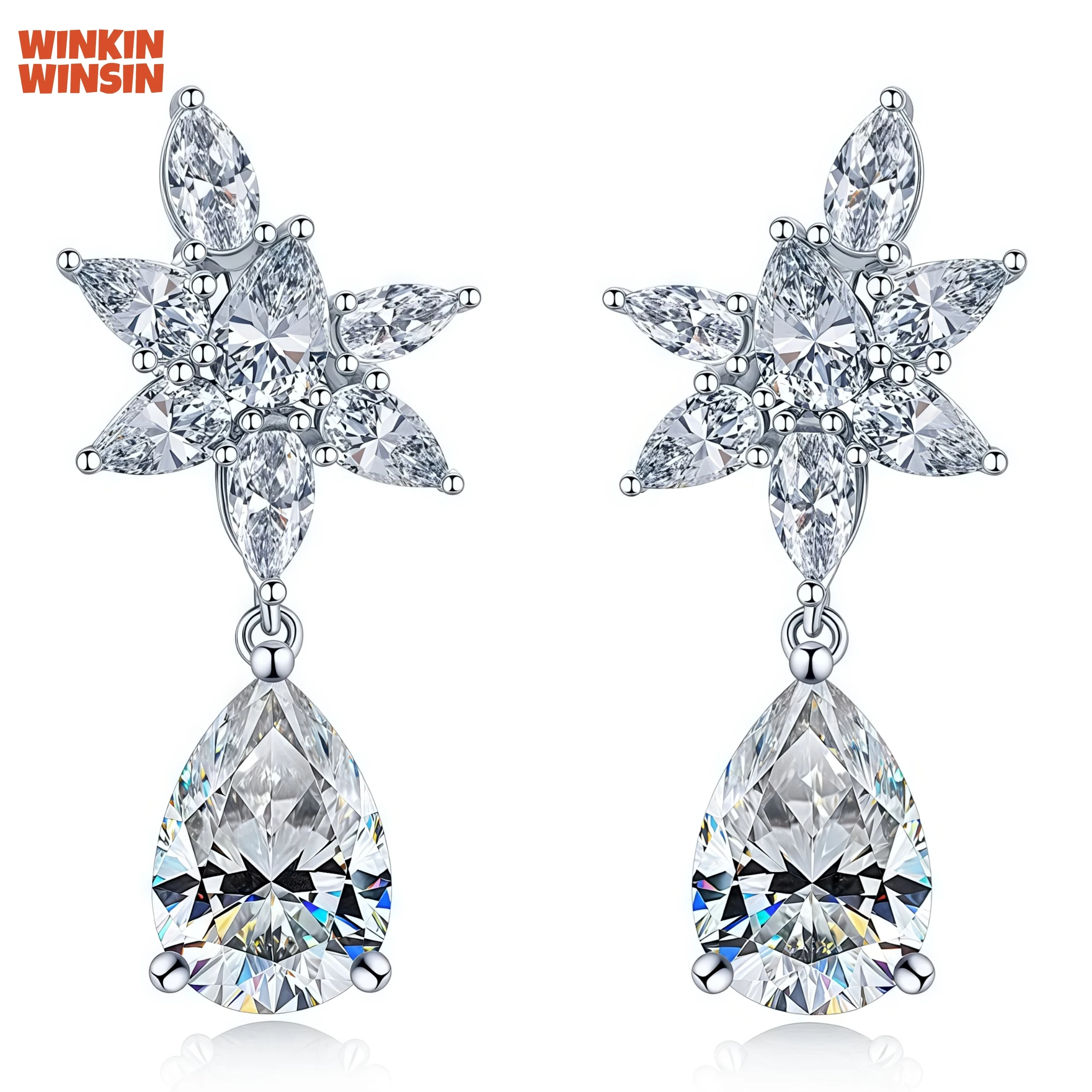 

Winkin Winsin Brand Luxury Brand Designer Top Moissanite Diamond Certificated Quality 925 Sterling Pendant Earrings Jewelry
