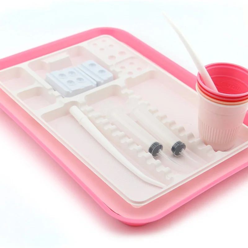 50pcs/pack Disposable Color Split Tray, 5-color Plastic Tray, Multi Compartment Clinical Instrument Storage Best Tool s