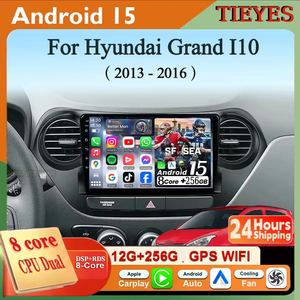 

Android 15 Carplay Авто Авто Радио Для Hyundai Grand I10 2013-2016 Навигация GPS Мультимедийный Плеер Стерео Видео Wi-Fi + 4G WIFI 4